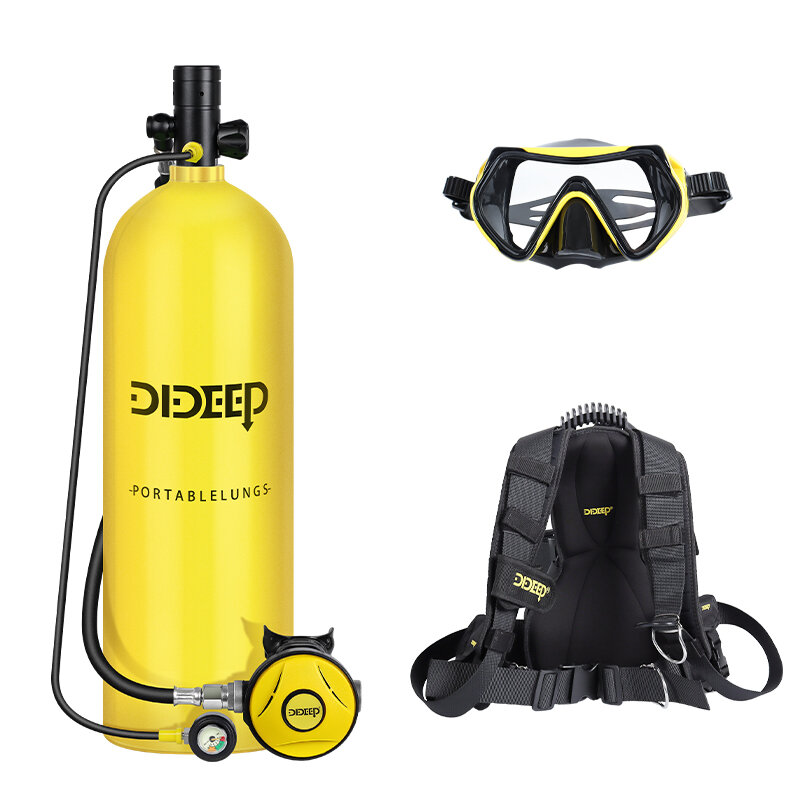 DIDEEP 4L Small Diving Cylinder 200bar Scuba Air Tank Breath Up to 60Mins With Glasses Diving Cylinder Kit