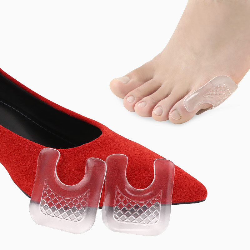 2 buah bantalan kaki berbentuk U GEL flanel bantalan kaki InsolesPain melindungi bantalan busa kapalan untuk pria dan wanita perawatan stiker kaki
