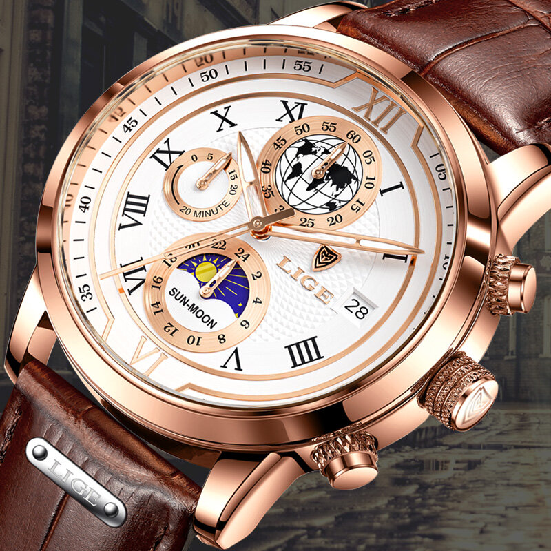 Luik Business Heren Horloges Top Brand Luxe Leather Casual Quartz Moonswatch Voor Mannen Sport Waterdichte Horloges Relogio Masculino