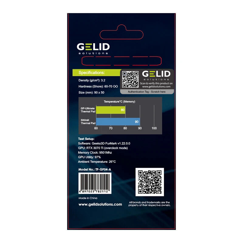 GELID GP-EXTREME/corde TIMrapidement Multi-taille haute performance thermique Sub CPU/GPU vecCarte thermique Sub Carte mère thermique Sub