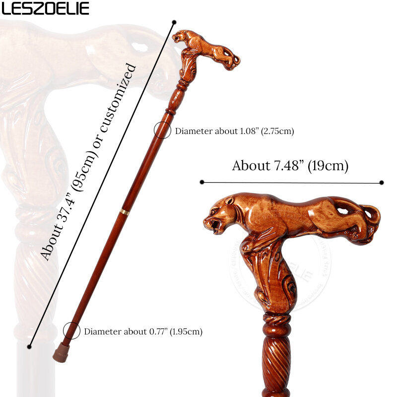 Роскошная леопардовая ручка, немецкая буковая деревянная Мужская съемная модная трость, Женская коричнево-красная элегантная трость для ходьбы, 95 см
