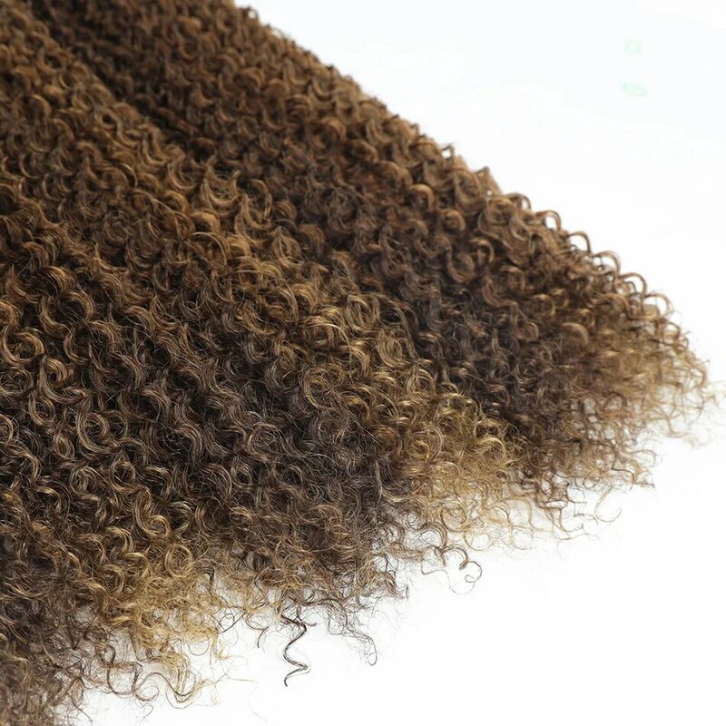 BL ekstensi rambut keriting alami panjang sintetis Jerry bundel keriting rambut palsu Ombre pirang untuk wanita gelombang tahan panas