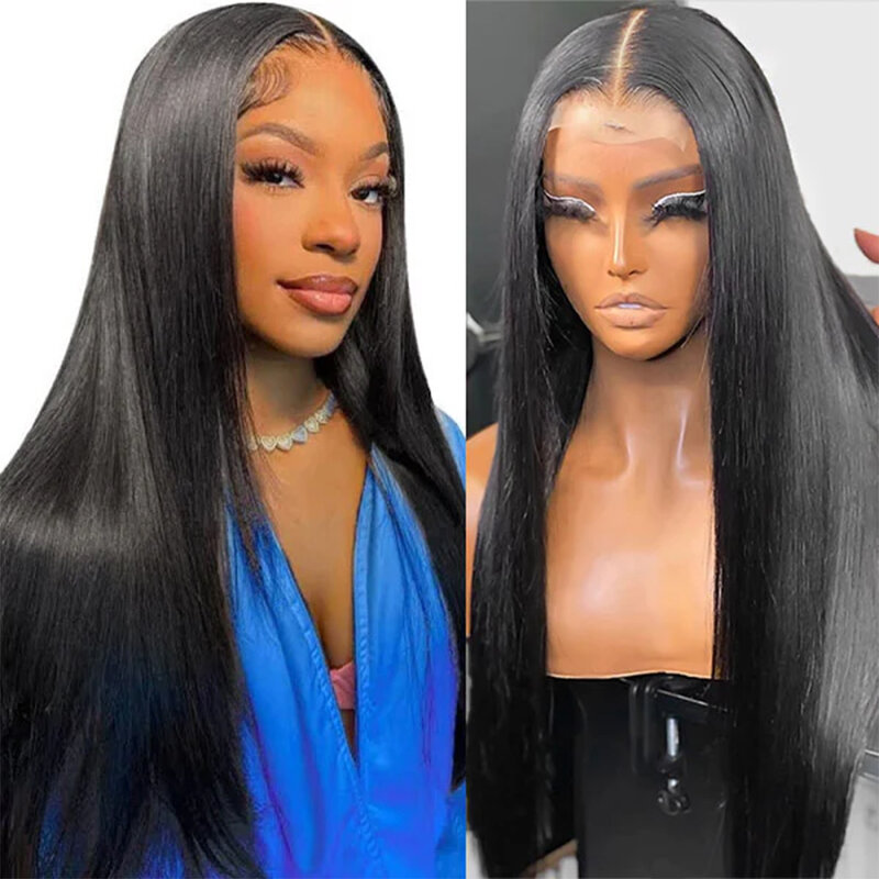 Bone Straight Human Hair Wigs 4x4 HD Transparent 30 Inches Lace Closure Human Hair Wigs Isee Brazilian Frontal Wigs For Women