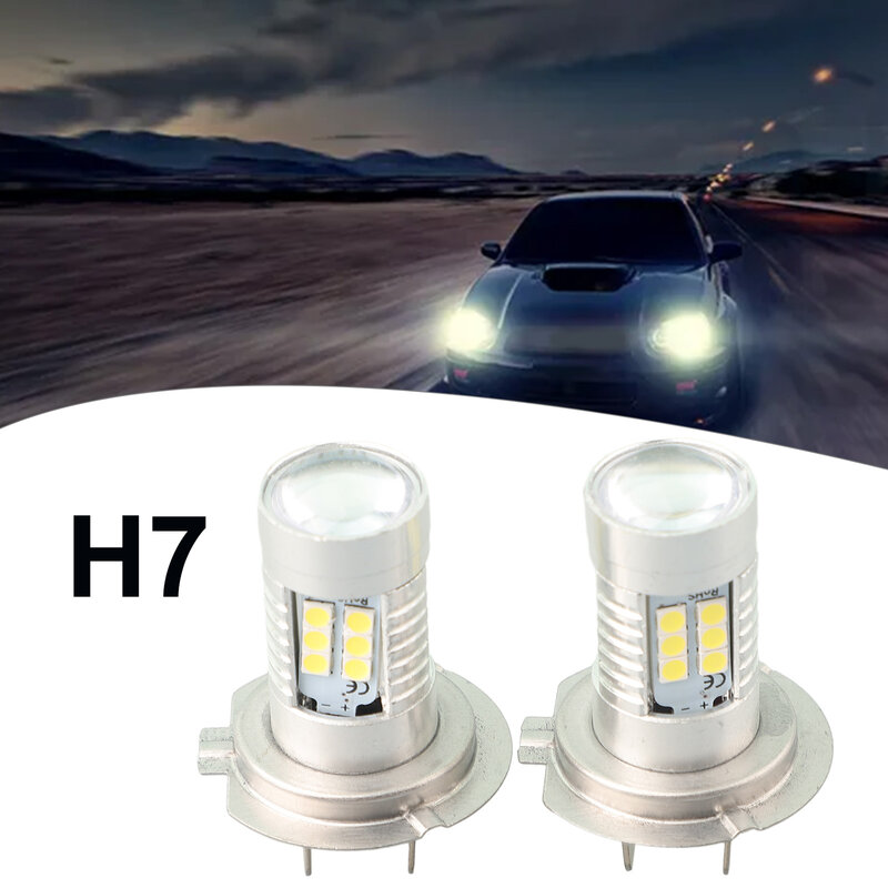 2 шт., водонепроницаемые белые лампы H7 для передних фар, 12 В