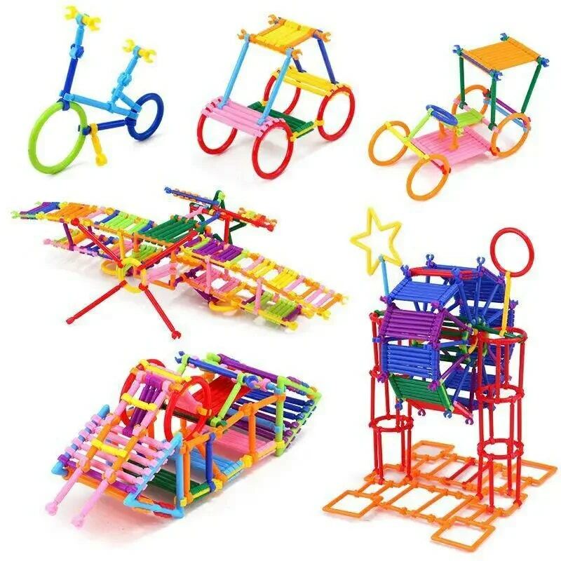 Bloques de construcción de palo inteligente para niños, imaginación y creatividad educativo de juguete, ideal para regalo, 420/500 piezas