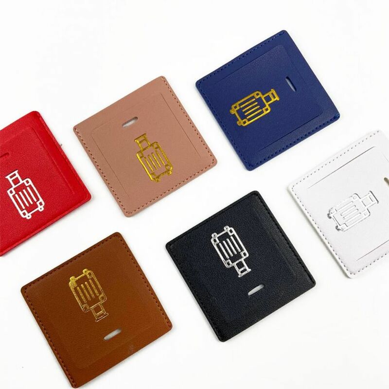 Colorful PU Luggage Tag Square Shape Boarding Pass Information Card Travel Accessories Aircraft Consignment Card Tag