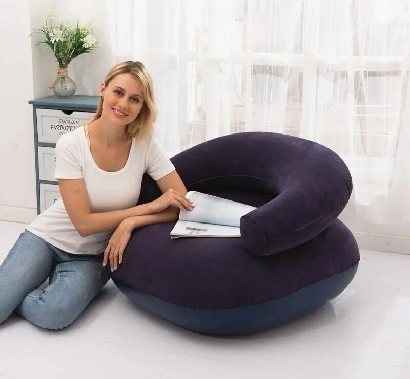 Kursi bantalan udara tiup, tempat tidur balon santai rumah ruang tamu Internet terkenal Sofa tiup dan duduk