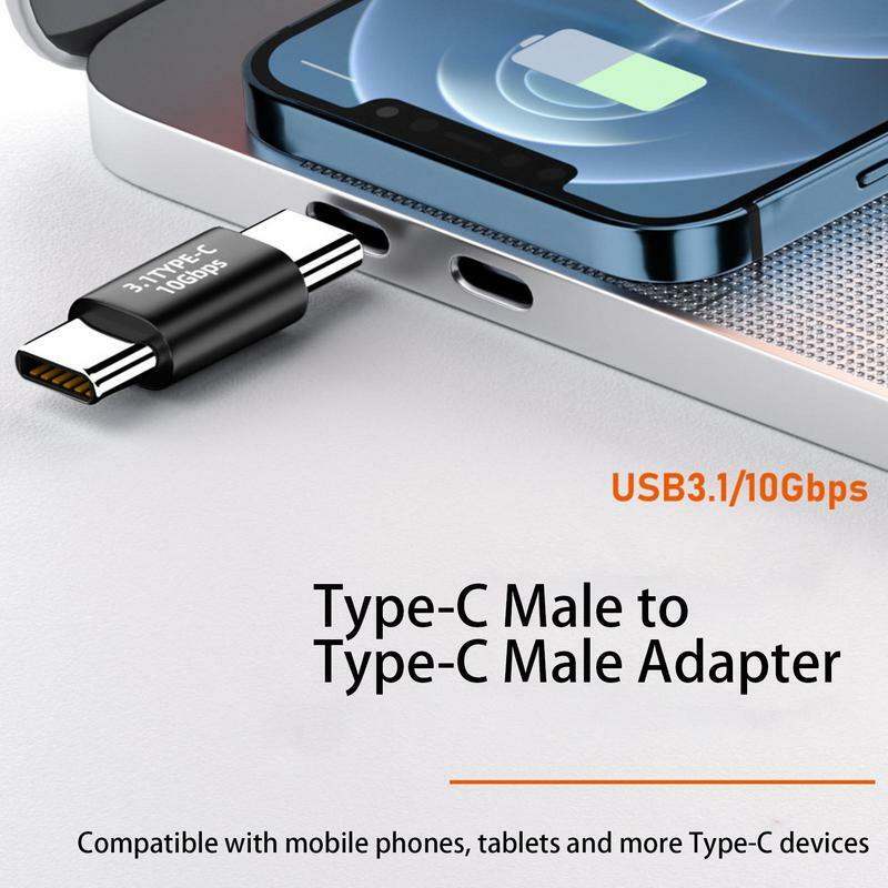 Para Tipo C Adaptador Macho Mini USB Tipo C Para Macho USB Tipo C Conector De Transferência De Dados Para Câmera MP3 Tablet PC Conversor