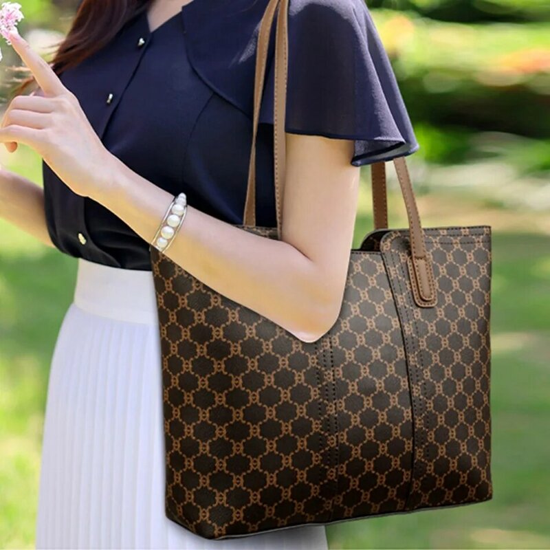 Tas bahu cetak Vintage klasik untuk wanita 2024 tas tangan Messenger kulit kualitas tinggi tas desainer tas wanita