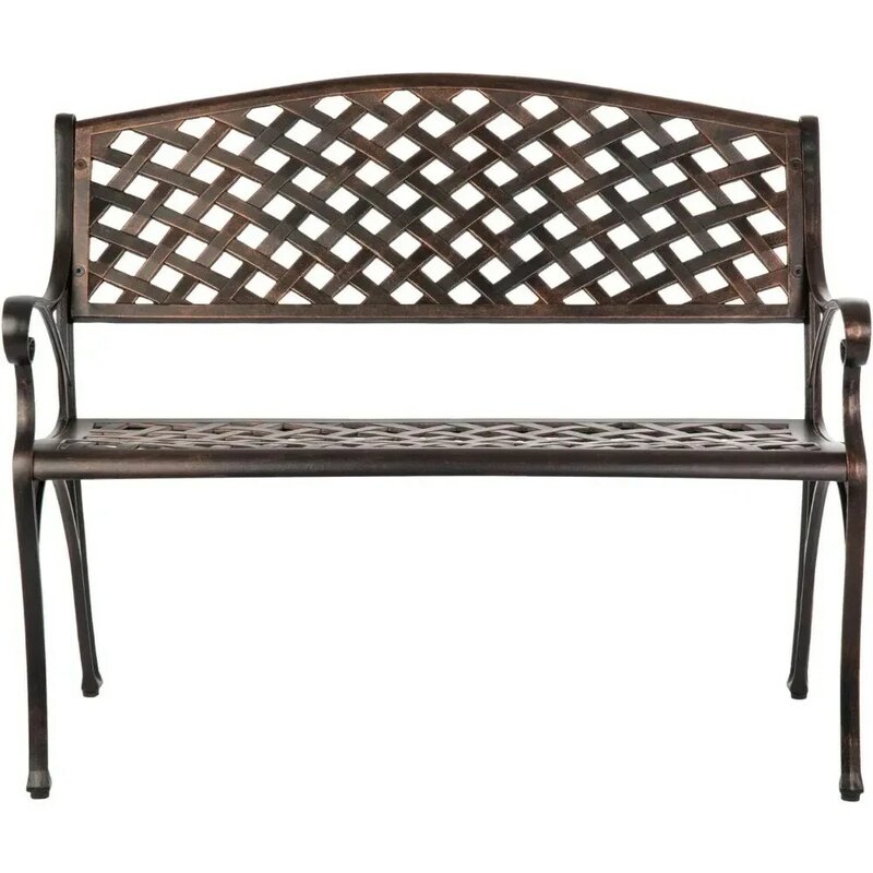 Скамейка для патио из литого алюминия легкая прочная скамейка идеально подходит для расслабления пауза в саду деревянная уличная мебель складные скамейки