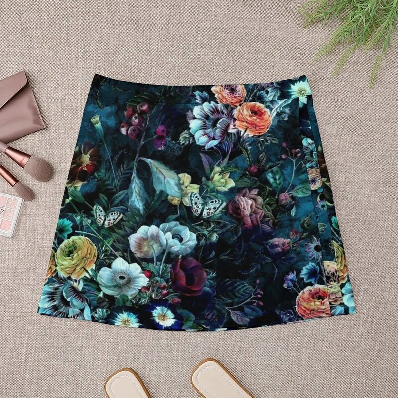 Mini-saia feminina de jardim noturno, roupas luxuosas, estilo japonês
