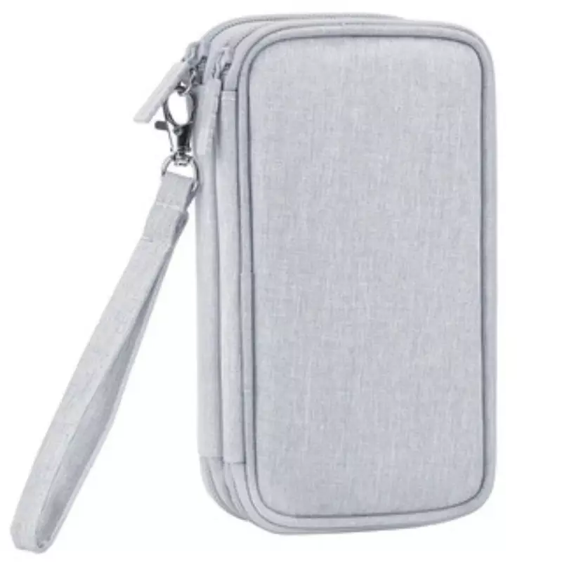 Sacos portáteis do armazenamento do cabo de dados Dupla camada, Digital USB Hard Disk Protection Bag Organizador de fone de ouvido Digital Gadget Carry Case