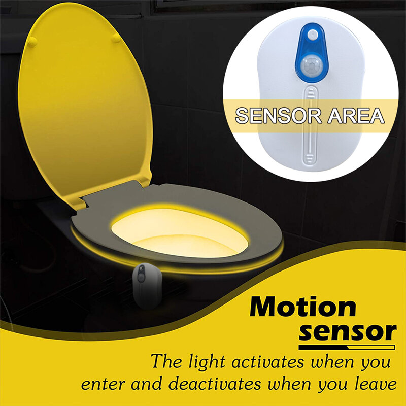 Sensore di movimento luce per wc luci notturne a LED intelligenti 16 colori lampada da notte per bagno lampada per wc illuminazione per vasca per bagno