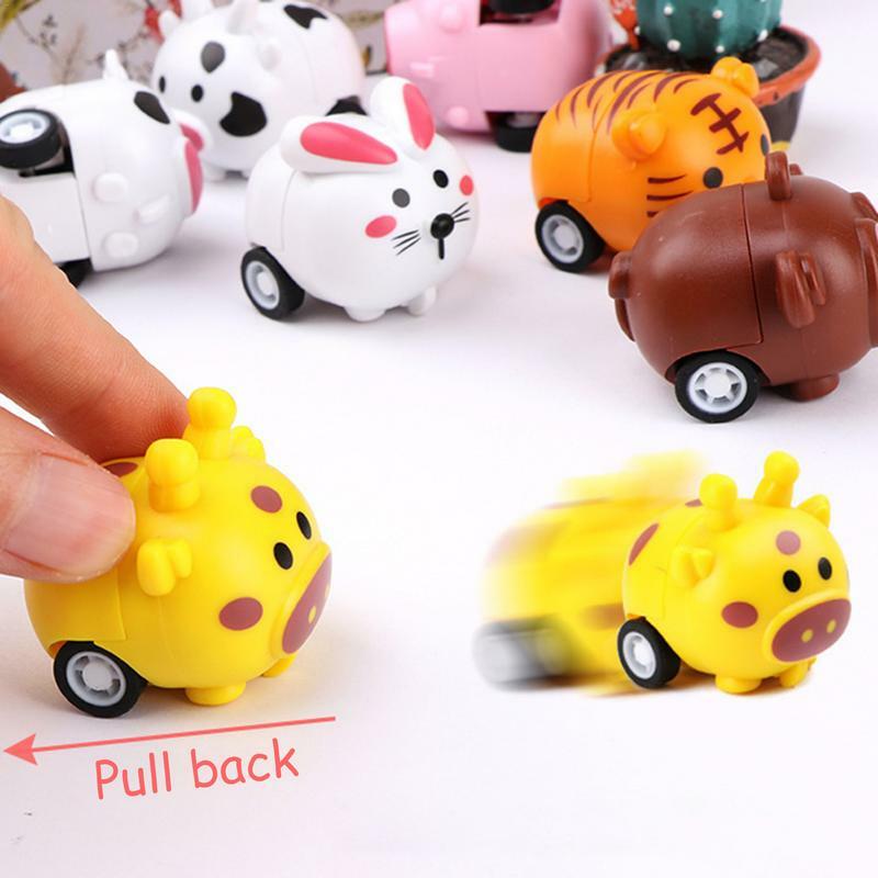 Coche de juguete de dibujos animados para niños, Mini camión de autobús pequeño, coche de animales, juguetes coloridos para niños, regalos para niños