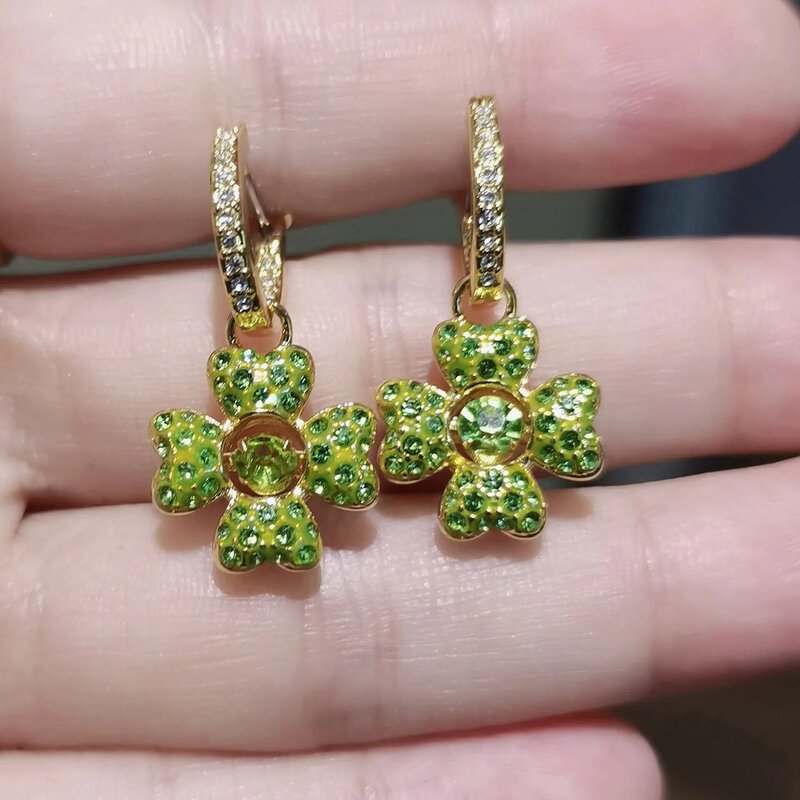 Green Crystal 2024 Best Selling Product for Women's Accessories Trendy Jewelry Original Necklaces Earrings Rings Bracelets Party