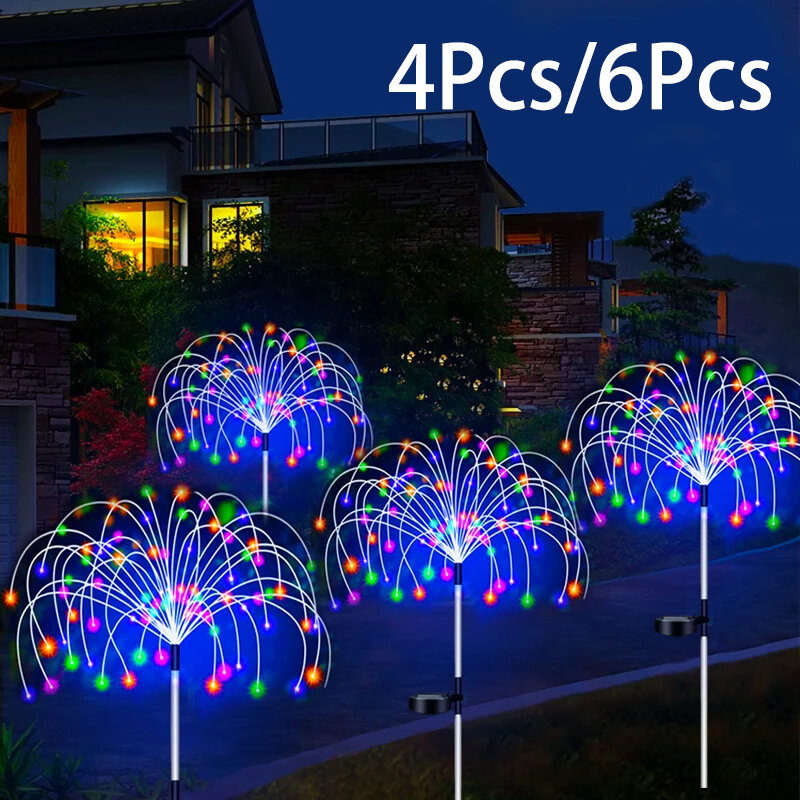 Luces LED solares de fuegos artificiales, decoración de jardín al aire libre, césped, paisaje, Patio, fiesta, boda, decoración de Navidad
