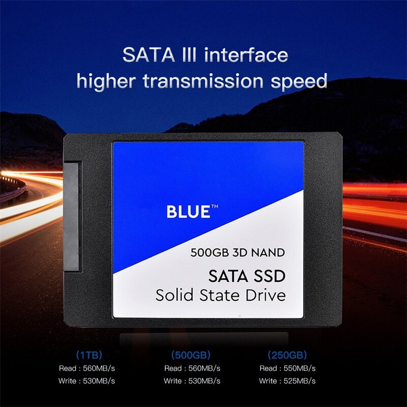 ديسك داخلي ذو حالة صلبة, SSD أزرق جديد, بألوان مختلفة
