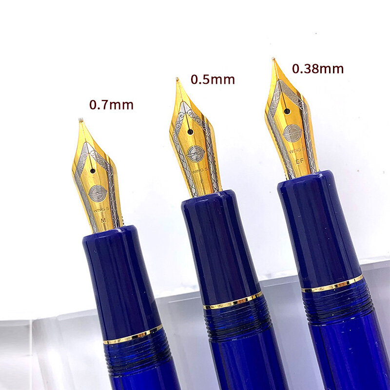 Yongsheng-Stylo plume à remplissage sous vide lisse avec boîte, stylo cadeau de bureau, acrylique, transparent, section solide, plume EF, F, M, 699