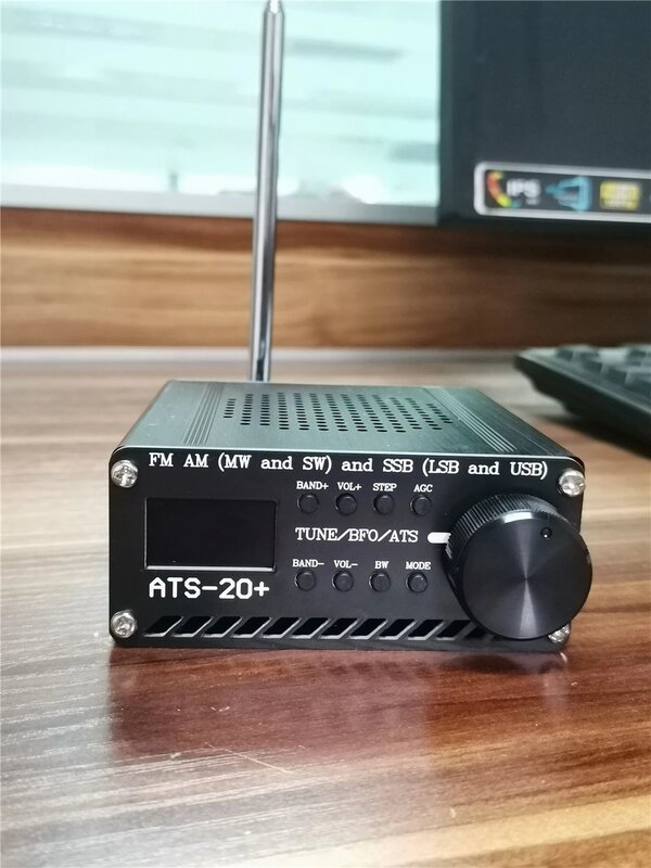 ATS-20 + / ATS-25 + ATS25X1 Si4732 올 밴드 라디오 수신기 FM LW(MW SW) SSB + 채찍 안테나 + 배터리 + USB 케이블 + 스피커