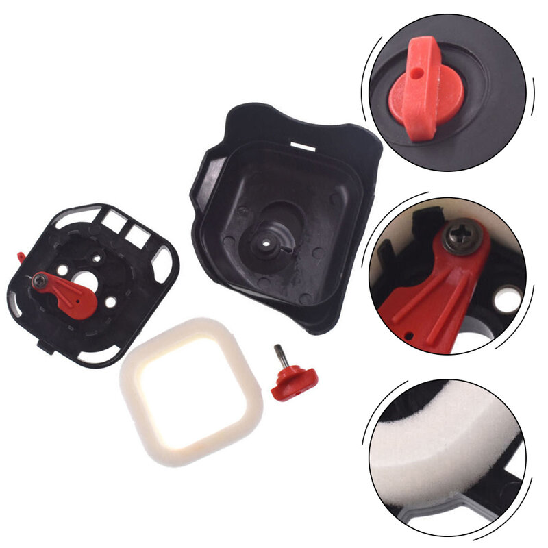 Caja de filtro de aire duradera, ensamblaje de estrangulador, goma estable, 2 ciclos, Kits de accesorios, reemplazo de Metal para desbrozadora