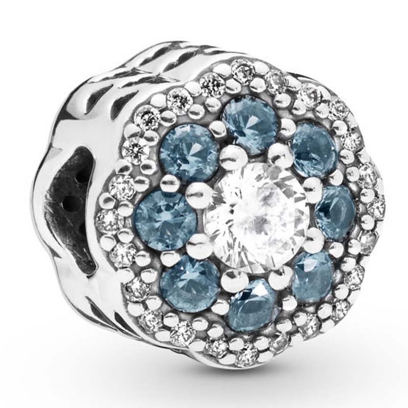 Funkelnde Blume geometrische Schneeflocke ozeanischen Seestern hellen Stern Charme Sterling Silber Perlen passen Mode Armband DIY Schmuck