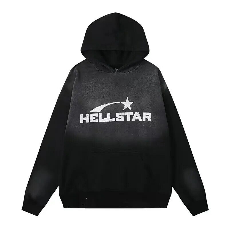 Hellstar 2024 남성용 커플 후드티, 파티 스타일 캐주얼 후드티, 프린트 패턴, 따뜻한 힙합 클래식 스타일, 블랙 컬러, 신상