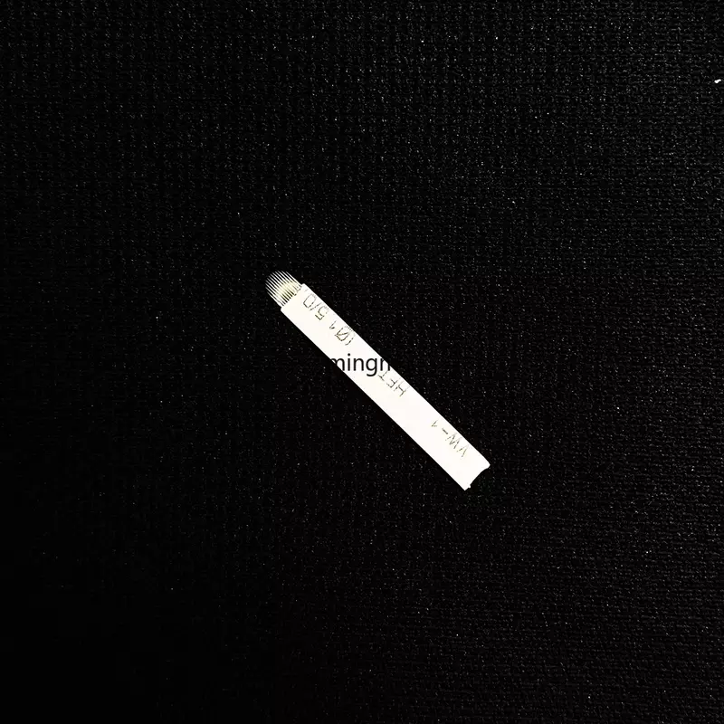 50 buah jarum Microblading 0.20/0.25mm putih untuk tato Lamina Tebori 7 9 11 12 14 pisau Flex bentuk U pisau rias permanen
