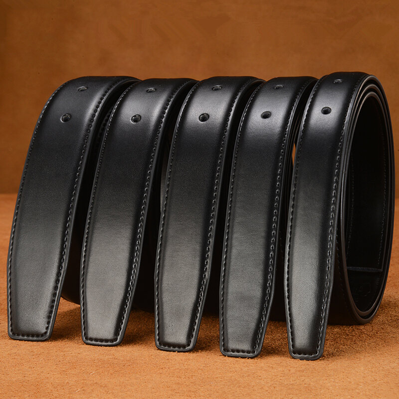 Cinturón de cuero genuino sin hebilla para hombre y mujer, correa de 3,8 cm, 3,5 cm, 3,2 cm, 3,0 cm, 2,8 cm, 2,4 cm, sin hebilla