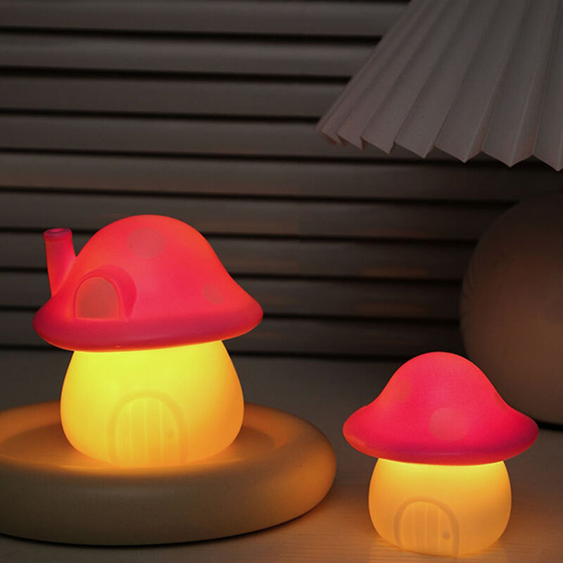 Duck/Dinosaur/Mushroom Cute Night Lamp Warm Light Sleeping Night Light for Adults Kids Baby Children for Bedrooms Living Room