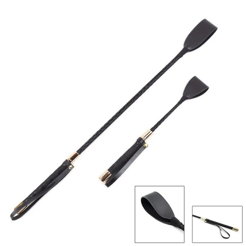 Portable Pointer Equestrian Training Horse Whip Stage Performance Props Lash Supplies Racing Riding Crop With Handle PU Leather
