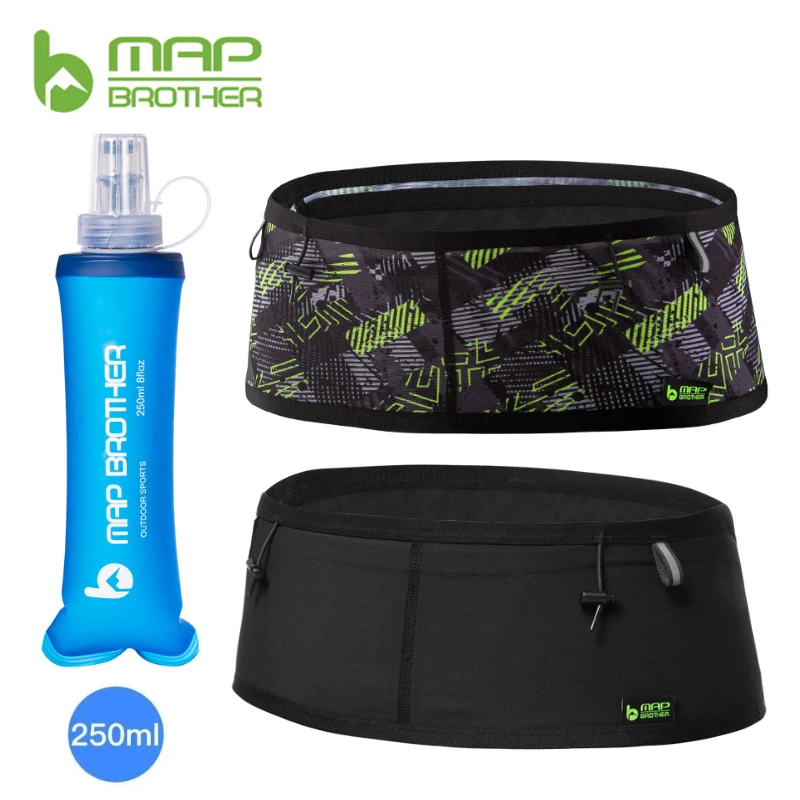 MAP BROTHER Stretch Hydration Running Belt Waist Pack Travel Money Bag Trail Marathon Gym Workout Fitness Mobile Phone Holder