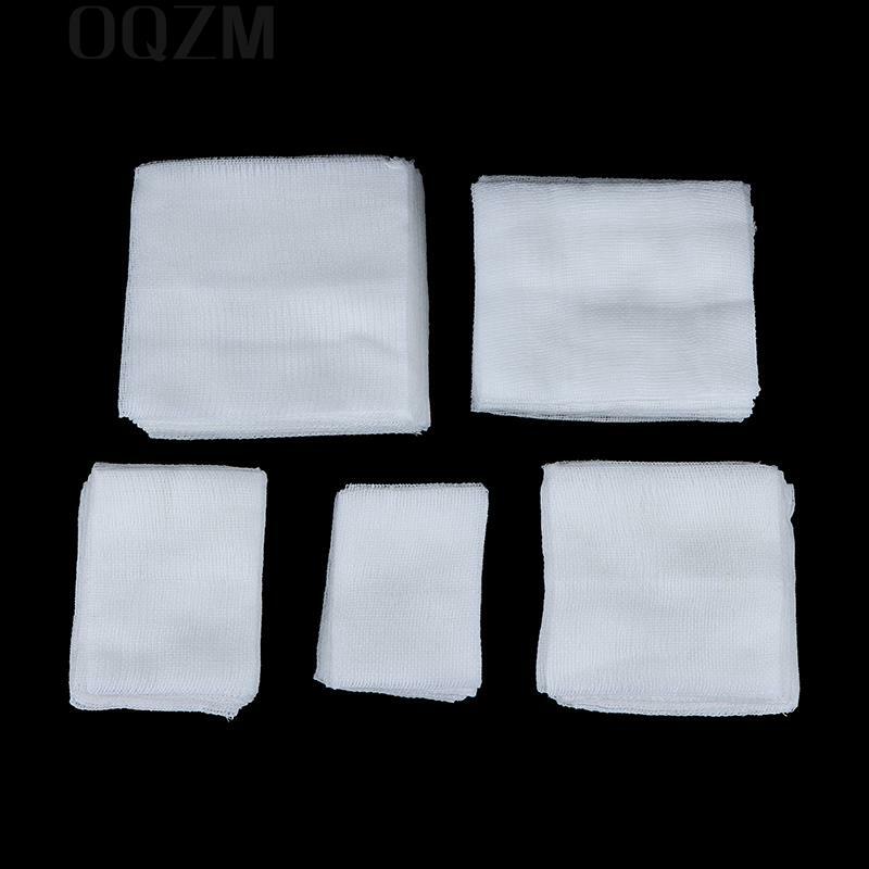Almofada de gaze de algodão absorvente médica, molho, bloco estéril, kit de primeiros socorros, 8 camadas, 10pcs