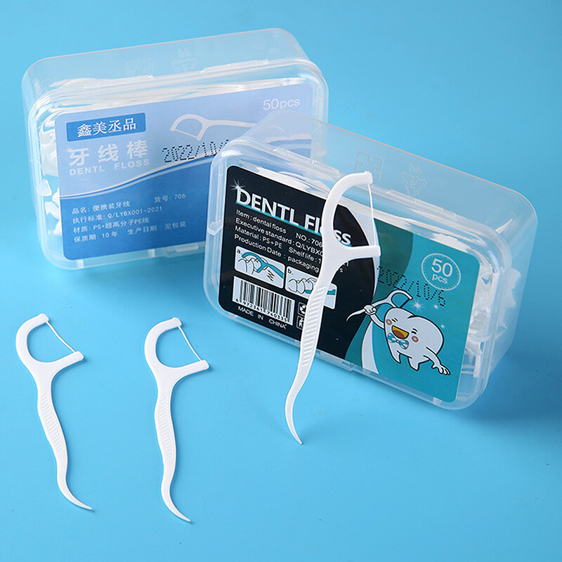 20/50PCS Disposable Interdental Brush Dental Floss Pick Dental Floss Toothpicks Teeth Stick Tooth Cleaning