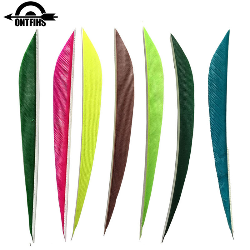 50 Pcs/Lot ONTFIHS 5 Inch Archery Fletches Arrow Feathers Turkey Vanes Fletching Arrow Accessories Natural Feather -- Liu Ye