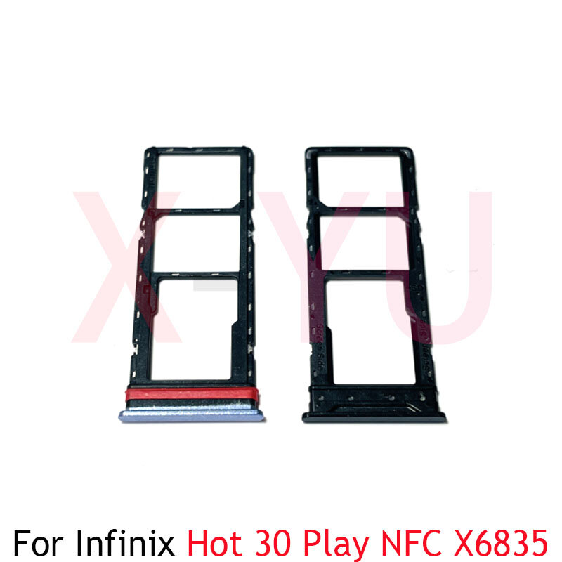Substituição do adaptador de slot para Infinix Hot 40, 30 Play, NFC, X6835B, X6835, X6831, X6836, cartão SIM, suporte da bandeja, slot, peças de reparo