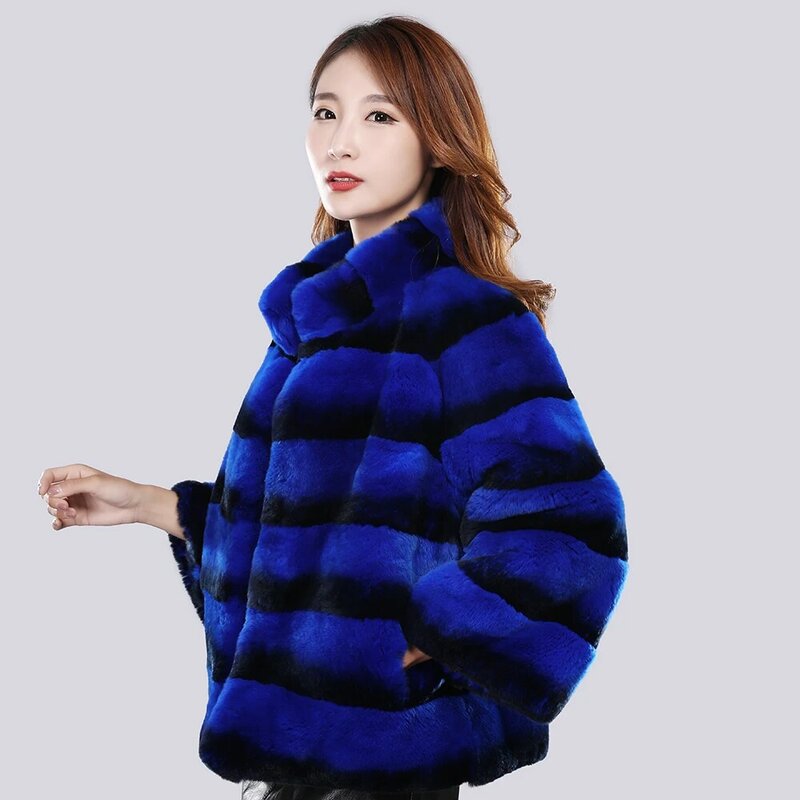Новинка 2024, стильное роскошное Женское зимнее теплое пальто из натурального меха, женская короткая куртка