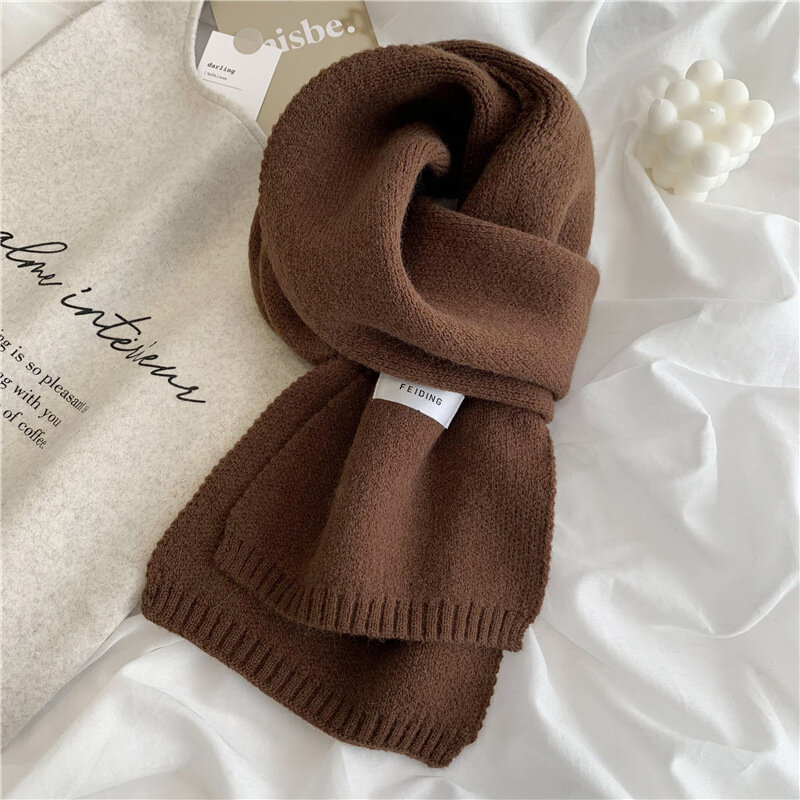 Heart Lovely Scarf Female Cute Girl Autumn Winter Dopamine Color Thick Warm Knit Scarf For Women Gifts 2023 New Fashion Supplies