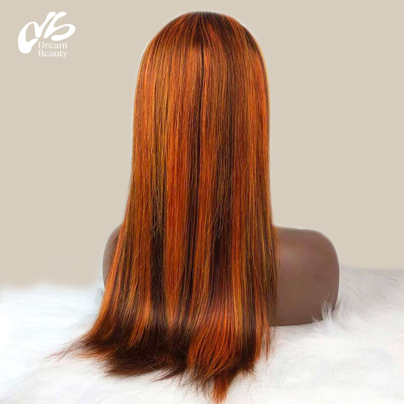 Dream Beauty Highlight Ginger Color 13x6 Lace Front Wig For Women 4x4 Lace Closure Wig