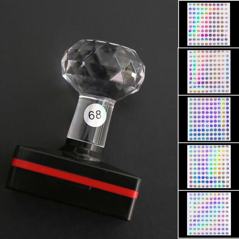 1-500 Label stiker nomor Laser untuk cat kuku ujung warna tampilan stiker penanda panduan angka alat manikur DIY