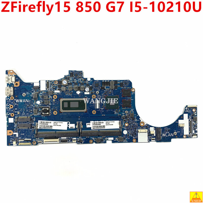 Placa base usada para ordenador portátil HP zfirefloy15 850 G7 con CPU de i5-10210U 6050A3140901 DDR4 100% Woring