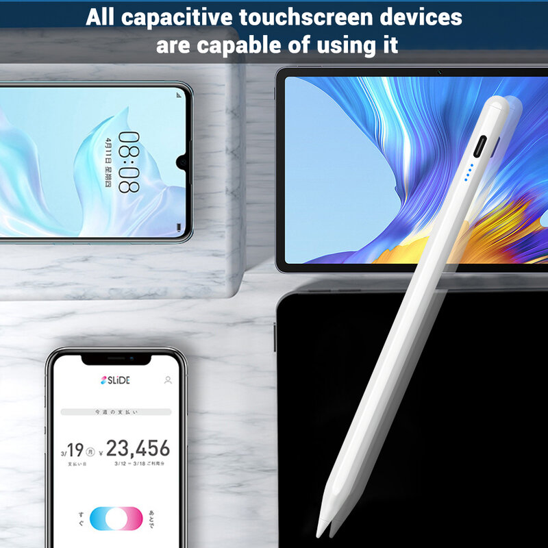 Caneta Stylus Universal para Tablet e Telefone Móvel, Caneta de Toque para iPad, Apple Pencil 2 1, Huawei, Lenovo, Samsung, Xiaomi