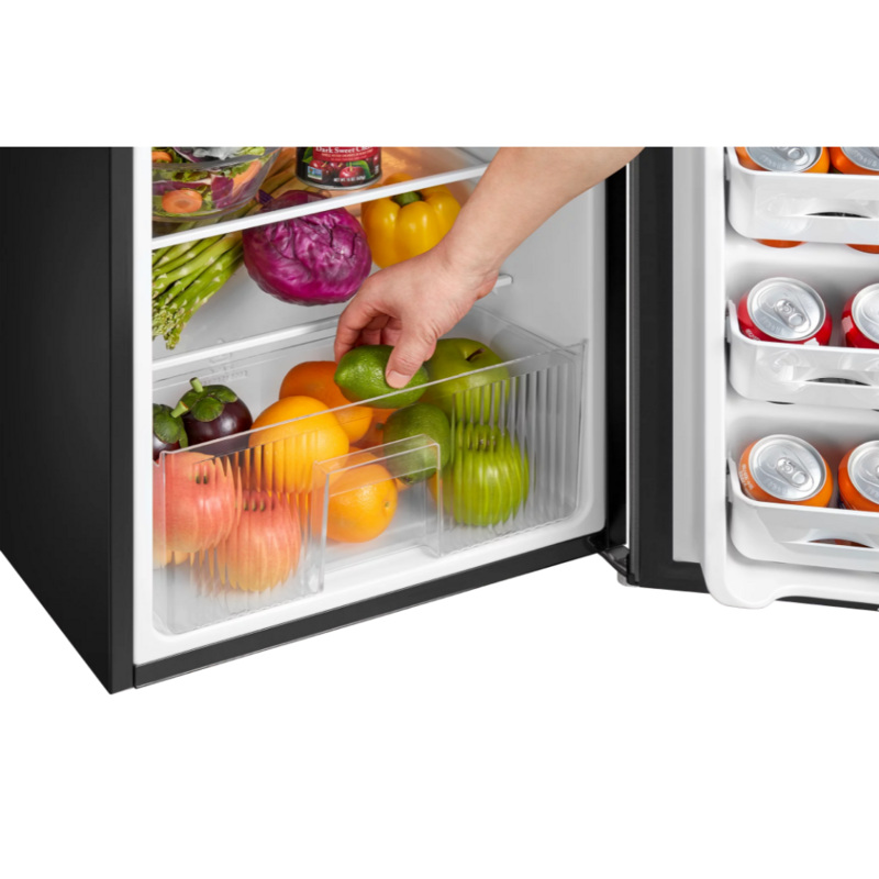King 3.2 Cu ft Two Door Compact Refrigerator with Freezer, Stainless Steel, E-star (US Stock)