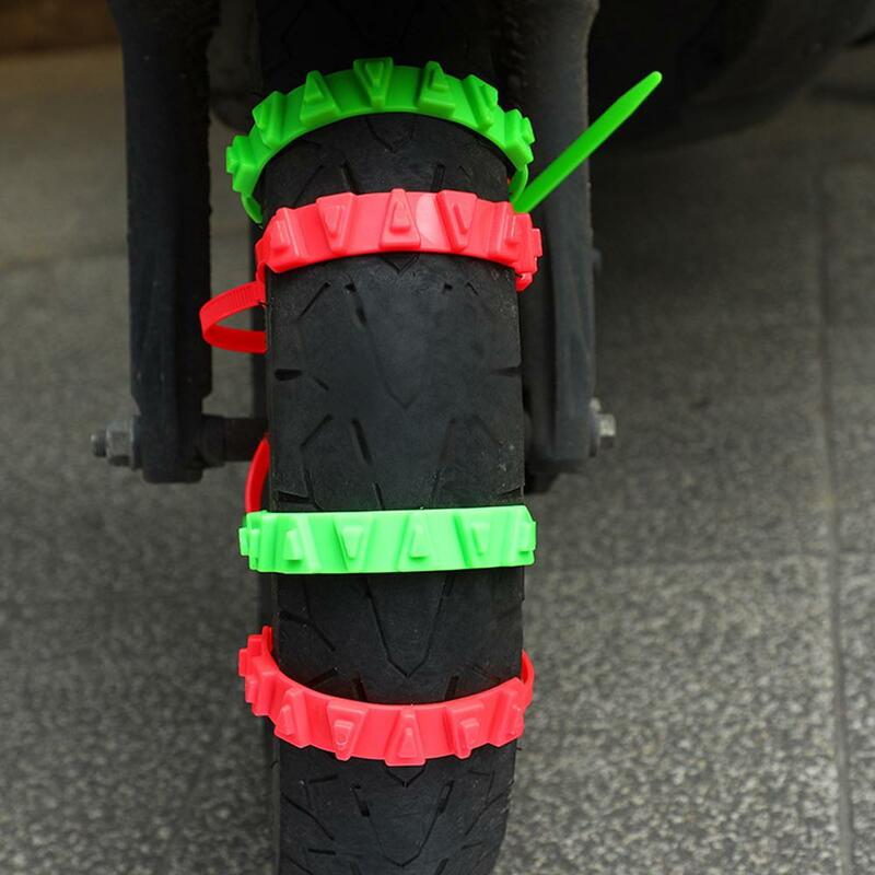 10x Car Tire Chains Motorcycle Anti Slip Chains Winter Snow Anti-Skid Tyre Cable Ties Auto Outdoor Snow Tire Tyre Accessories