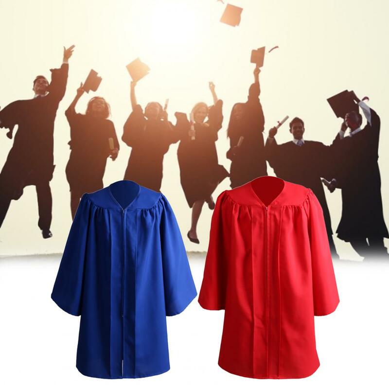 2 개/대 지퍼 느슨한 졸업 가운 어린이 학교 2022 졸업 모자 가운 정장 졸업식 유니폼