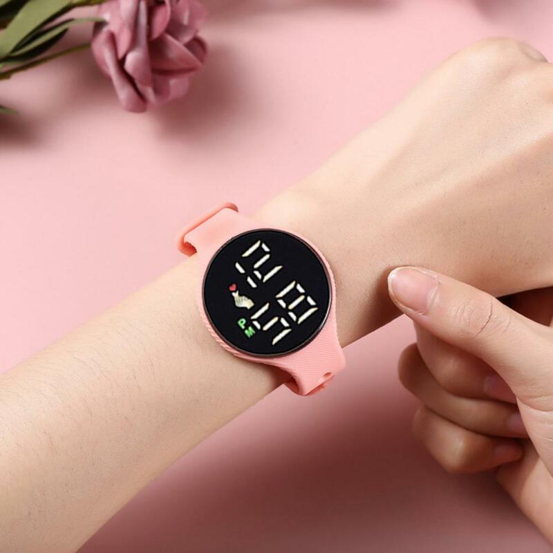 นาฬิกาข้อมือดิจิตอลแฟชั่นสำหรับทุกเพศนาฬิกาข้อมือดิจิตอล LED กีฬาสำหรับเด็ก Jam Tangan Digital ของขวัญที่สะดวกสบายสำหรับการเดินทาง