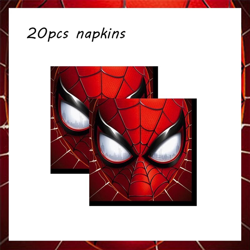 Spiderman forniture per feste di compleanno tazza di carta piatto Banner copritavolo Cake Topper tovagliolo palloncino per bambini ragazzi decorazioni per feste