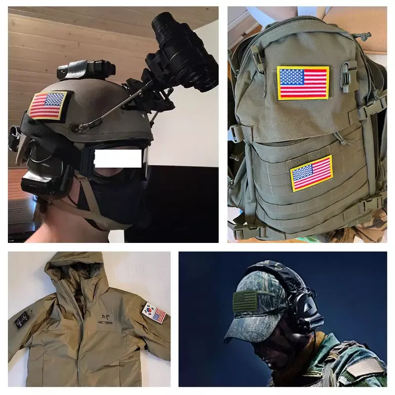 Патчи с американским флагом, тактические военные патчи с вышивкой в стиле армии США для одежды, зеленые наклейки на одежду