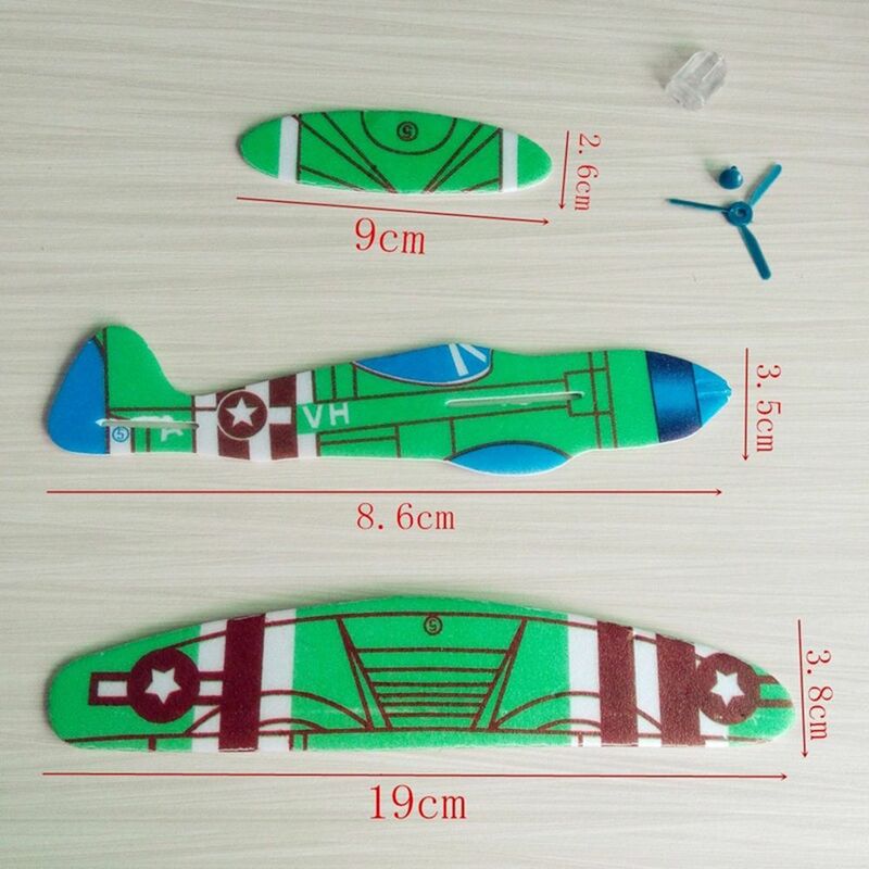 10 pezzi fai da te per bambini regalo per bambini tiro a mano giocattolo aereo aliante volante modello aereo in schiuma