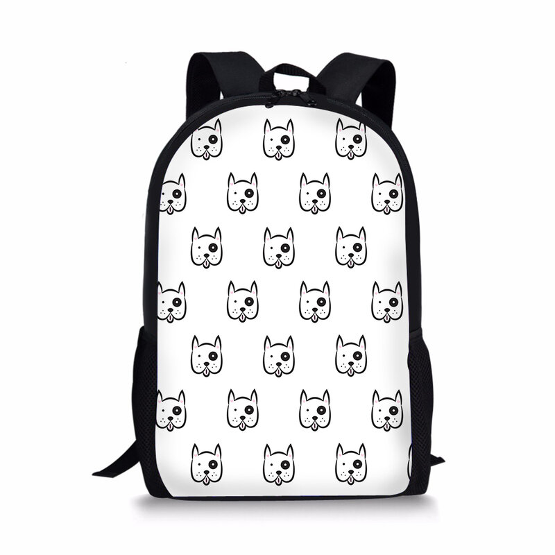 Tas punggung anak laki-laki perempuan remaja tas sekolah anak ransel desainer tas buku gambar cetak anjing Boxer lucu