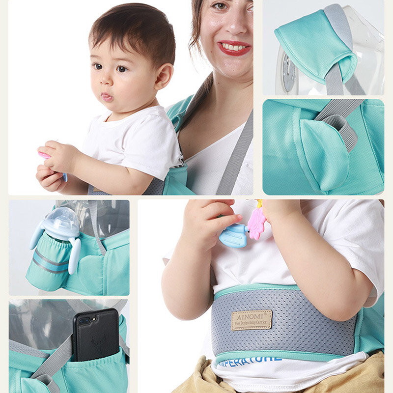Taburete de cintura antideslizante para bebé, asiento de cadera infantil, cinturón de protección ajustable, correa de ventilación